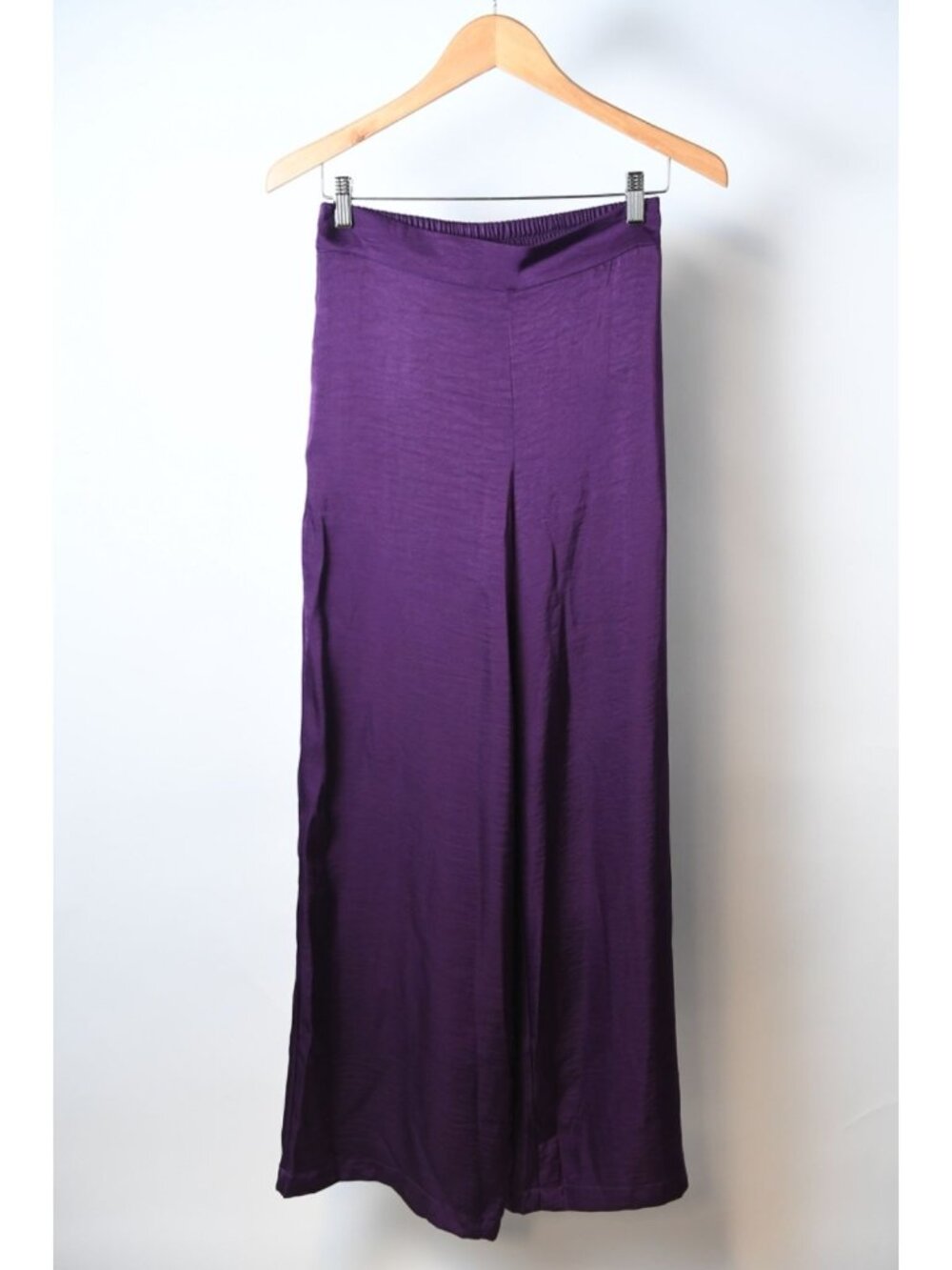 House of Harlow Purple Satin Wide Leg High Waist Pants Size Small Flowy